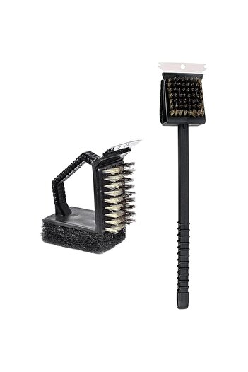 Generic BBQ Grill Cleaning Brushes, 3-in-1 Cleaning Tool with Steel Scraper, Top Utensil for Grill, Oven &