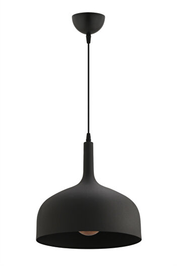 LUMINZO Kuola 30 cm Siyah Metal Modern Avize Sarkıt Salon Mutfak Kuaför Cafe Lamba Dekoratif Aydınlatma
