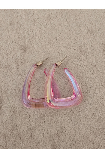 SiestaAccessories Transparent Pink Acrylic Earrings