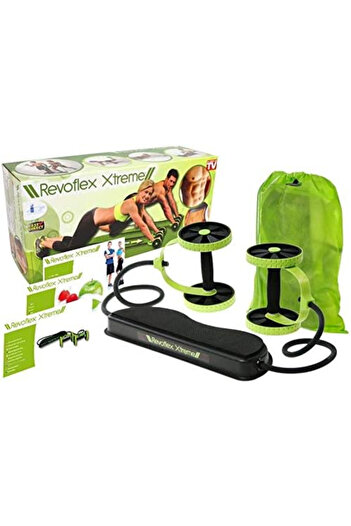 Revoflex Xtreme Ab Workout Machine with Carry Case, Diet & Exercise Guide – Black/Green