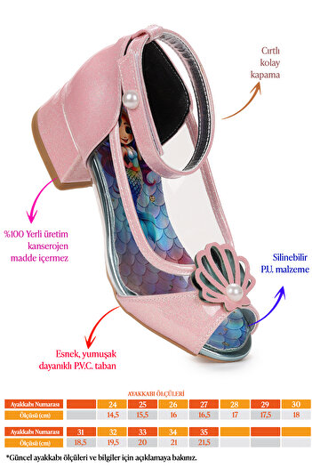 Kiko Kids Mermaid Transparent Open Toe Girls' Heeled Evening Dress Shoes