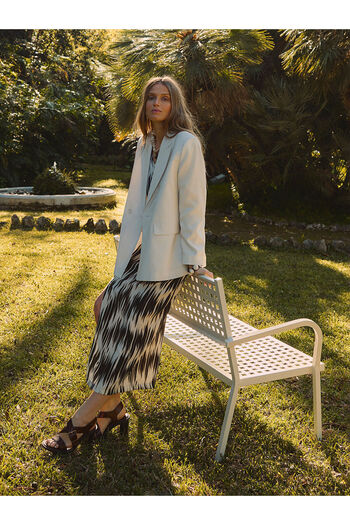 LC Waikiki Patterned Gathered Slit Skirt with Zipper at the Waist