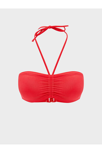 LC Waikiki Women's gathered bikini top with removable pads