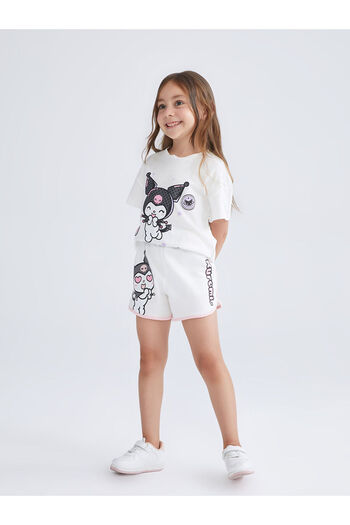 LC Waikiki Kuromi Printed Girl's Shorts with Elastic Waist