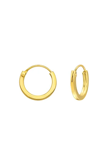 Sophia Collection Children's earrings 925 silver plated with 24K gold, Tortita model, 12mm wide