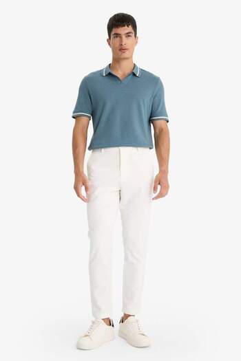 DeFacto Regular Fit Polo Neck Bubble Short Sleeve T-Shirt F6265Ax25Sm