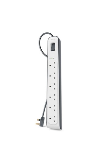 Belkin حماية من زيادة التيار الكهربائي من خلال 6 منافذ لما يصل إلى ستة أجهزة