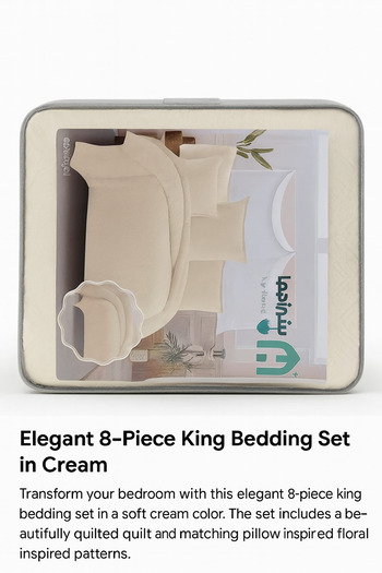 TSUMAB My Home Caroline-01 Premium Comforter Set – Elegant Off-White