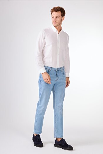 Dufy Light Blue Regular Fit Men's Denim Trousers
