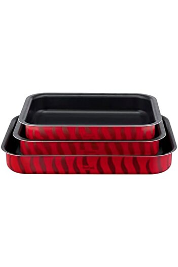 TEFAL Baking Pans | Les Spécialistes 3-Piece Set | Oven Dishes: 22x29cm 24x31cm 27x37cm | Non-Stick
