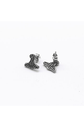 Viking Nordic Mythology Thor 316L Stainless&Blackened Steel Earrings