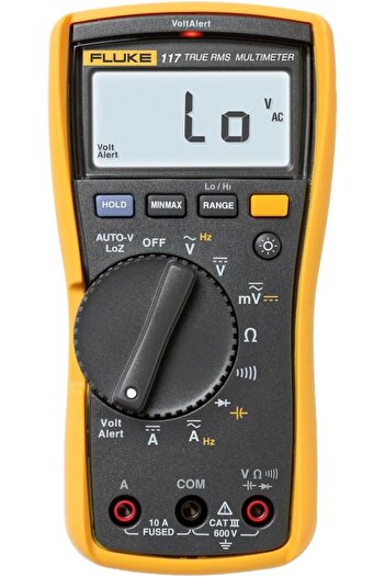 Fluke Electrician Multimeter With Noncontact Voltage, 117, FLUKE-117, Grey & Yellow