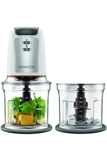 Kenwood Chopper 500W Electric Food Chopper with 2 x 500ml Bowl, Dual Speed, Stainless Steel Quad Bla