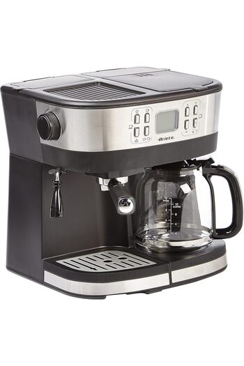 ARIETE 2 In 1 Espresso + Drip Coffee Maker Machine, with Steam Function at 20 Bar, LCD Display, 4h W