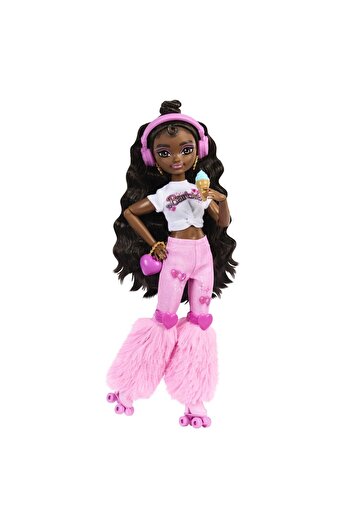 mattel Barbie Dream Besties Brooklyn Roller Party Κούκλα Barbie με κλιπς και λάτρεις του πάρτι