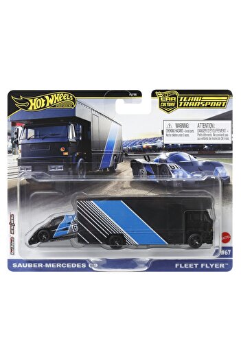 mattel Hot Wheels Sauber Mercedes C9 Transporter με αυτοκίνητο Fleet Flyer Κλίμακα 1:64
