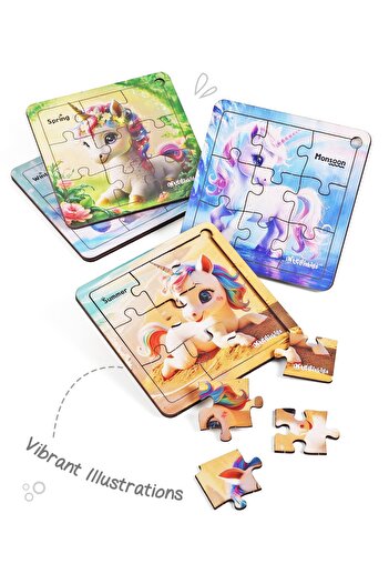 Intelliskills Premium Jigsaw Puzzle, Unicorn Themed, 14.8 x 14.8 x 2.4 cm, Multicolor - 36 Pieces