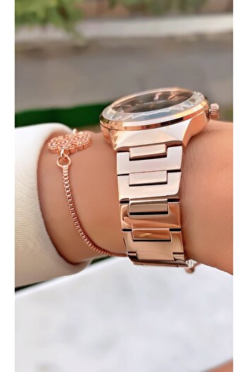 Tom Jones Gold Colored Waterproof Women's Wristwatch and Bracelet Gift