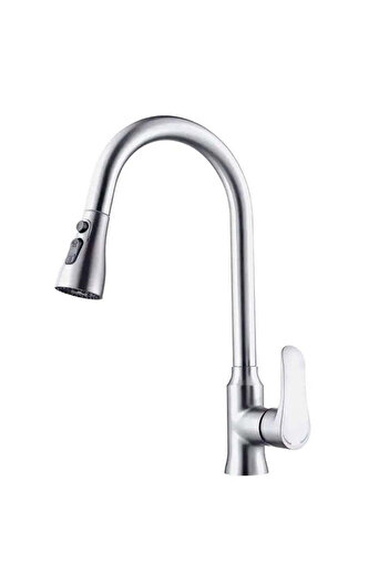 KORMAN TECHNIK Kitchen Faucet with Pull-out Shower Stainless Steel Silver ZY1014