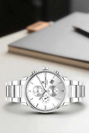 Daniel Klein Men's Wrist Watch Exclusive Steel Band with Bracelet Gift Silver-White Zmdk1191