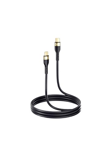SOHO Cablu de încărcare rapidă și transfer de date USB Type-C la Type-C, 100W, 2M, ranforsat, negru-auriu