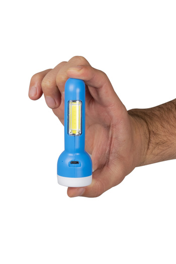 Vayox Lanterna LED VA0087, acumulator, incarcare USB, cu lumina laterala, 300 lumeni, Albastru