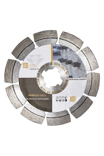 Smart Quality Diamond blade for cutting reinforced concrete, 125x22.23 mm
