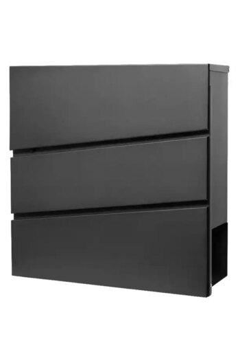 SERSIMO Outdoor mailbox, for fence or wall, made of galvanized steel, with lock, 37x11x37cm, gray