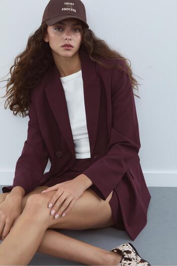 Stradivarius Double-breasted buttoned blazer
