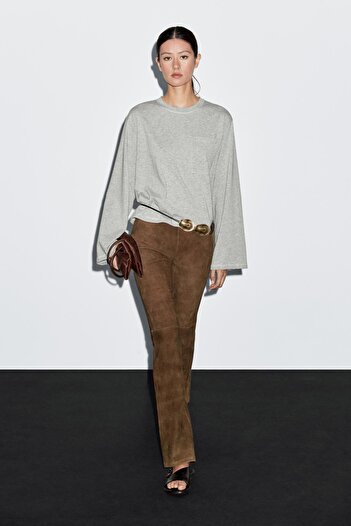 Massimo Dutti Cep detaylı oversize t-shirt