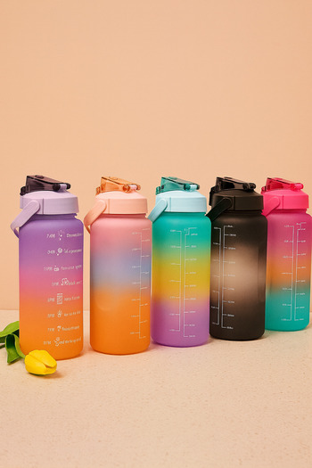 Lavin Set of 3 Motivational Water Bottles – 2000 ml + 900 ml + 600 Ml, Bpa-Free, Leakproof Lid