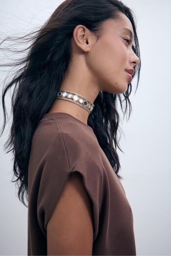 Stradivarius Mini choker with mirrors