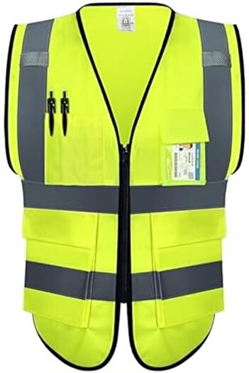 Duravel Reflective Vest with Dotted Gloves - High-Visibility Safety Jacket for Runners, Cyclists, and Constr