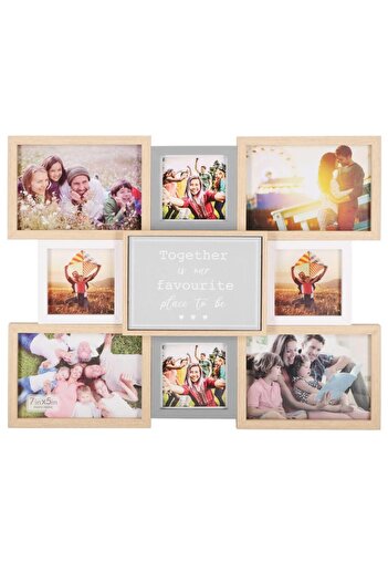 SERSIMO Wall photo frame, collage of 8 photos, 41x51cm, white and gray