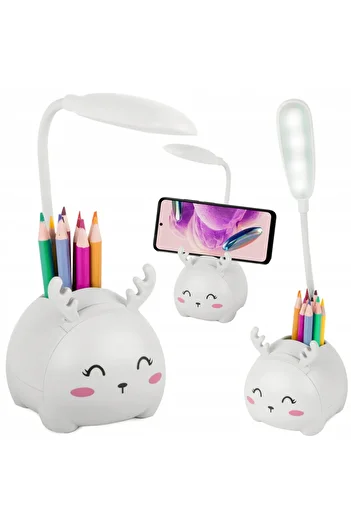 zola Desk lamp with phone and pen holder, LED, plastic, USB charging, 27 x 8 x 9 cm