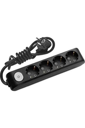 PANASONIC Prelungitor 4 prize 1,5 metri + întrerupător X-tendia Panasonic, Negru