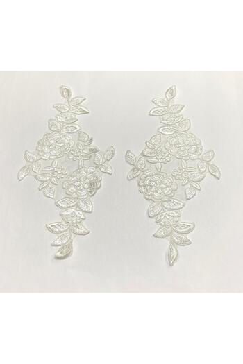 karantuhafiye Guipure Applique / 2-Piece Guipure Applique / White Color