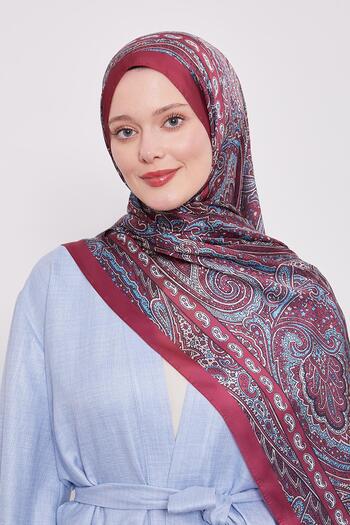 Levidor Red Edge Pattern Indian Silk Shawl