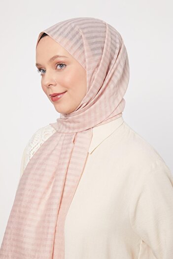 Levidor Light Salmon Striped Shinga Shawl