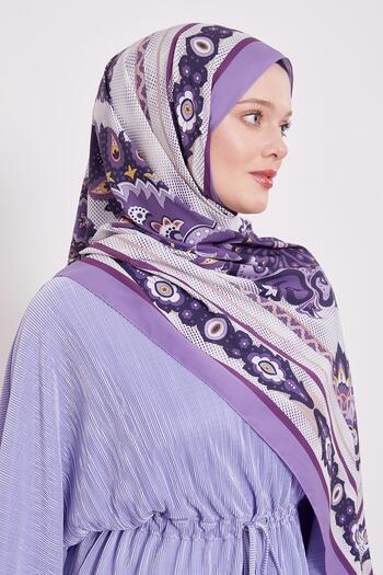 Levidor Purple Edge Speckle Pattern Indian Silk Shawl