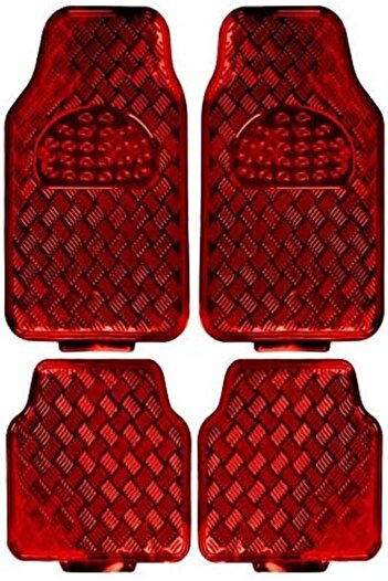 Matrix Set Of 4 Pieces Metallic Car Mats - Red, 42 X 1 X 73 Cm