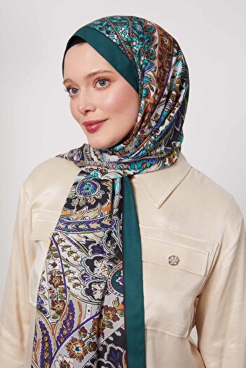 Levidor Emerald Abstract Flower Pattern Love Shawl