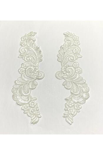 karantuhafiye Guipure Applique / 2-Piece Guipure Applique / White Color