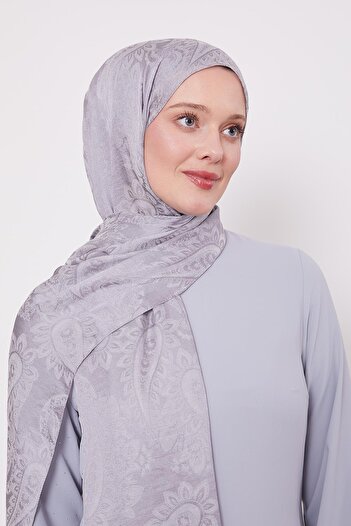 Levidor Gray Ethnic Pattern Italian Jacquard Shawl