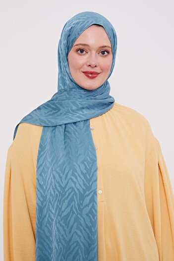 Levidor Mint Green Abstract Leaf Pattern Jacquard Capri Shawl
