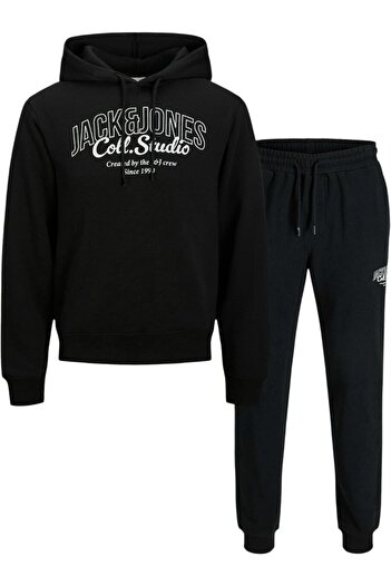 Jack & Jones Trening JACK &JONES Makoto Sweat Hood Set Mp - 12287655-Black