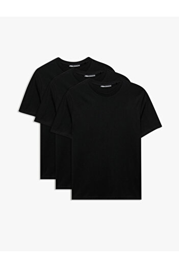 Koton Crew Neck Short Sleeve Regular Fit Cotton Basic 3-Piece T-Shirt Set