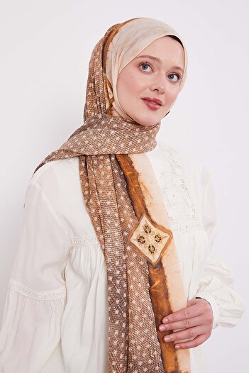 Levidor Mustard Speckle Pattern Cotton Shawl