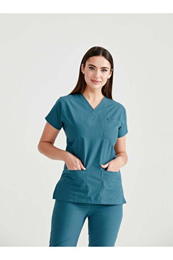 DEMOTEKS Scrub Set Costum Medical Classic Verde Petrol Unisex - Petrol Green