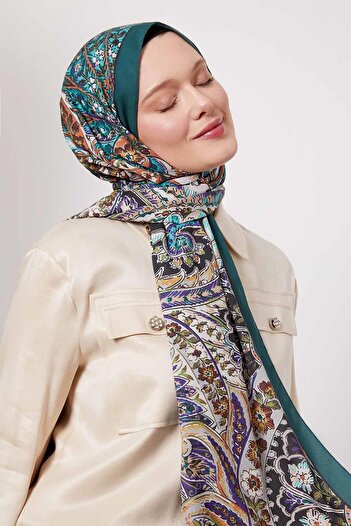 Levidor Emerald Abstract Flower Pattern Love Shawl